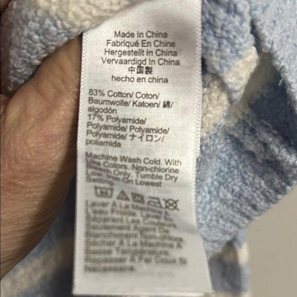 J. Crew Blue and White Striped Turtleneck Sweater - Picture 3 of 4